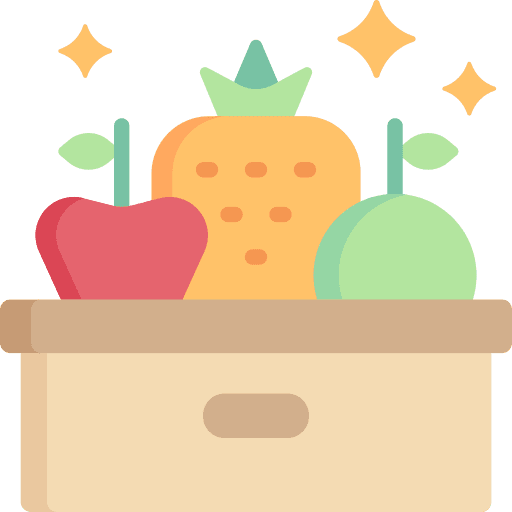 Fruit healthy harvest box icon