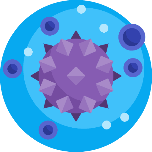 Virus education technology bacteria icon Virus education technology bacteria icon