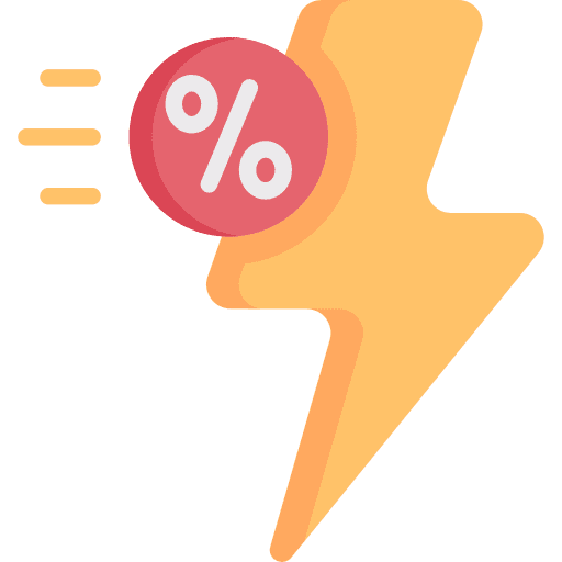Flash sale percentage commerce and shopping discount icon