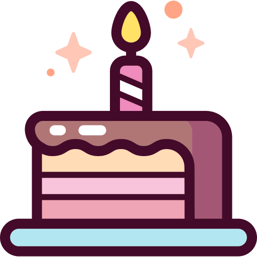 Birthday cake cake slice sweet dessert icon