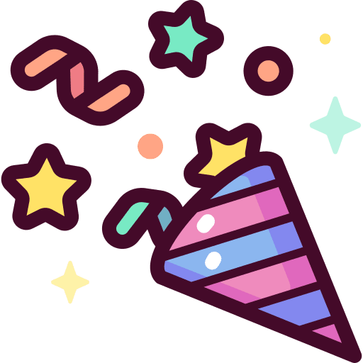 Confetti party popper fun celebration icon