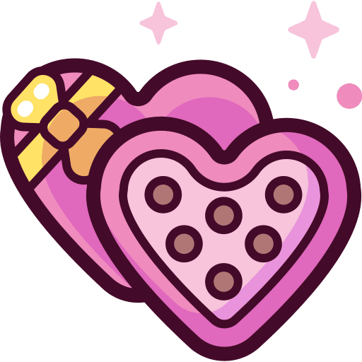 Chocolate box valentines day present heart box icon Chocolate box valentines day present heart box icon