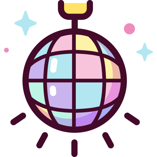 Disco ball party disco dance music icon Disco ball party disco dance music icon