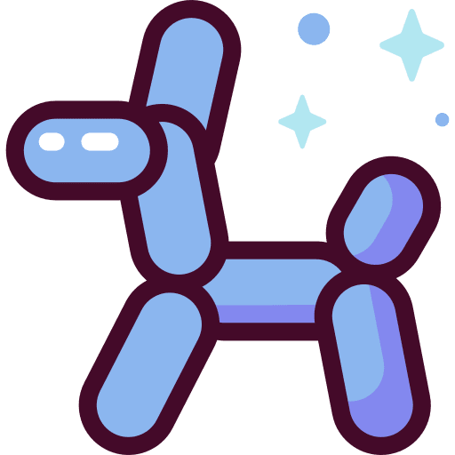 Balloon animal shape toy icon Balloon animal shape toy icon