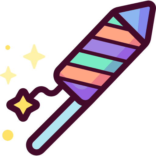 Fireworks rocket new year birthday and party icon Fireworks rocket new year birthday and party icon