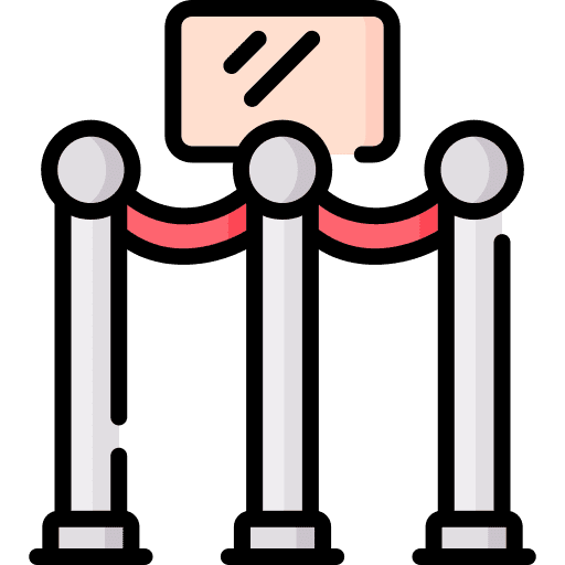 Barrier security exhibit signaling icon Barrier security exhibit signaling icon