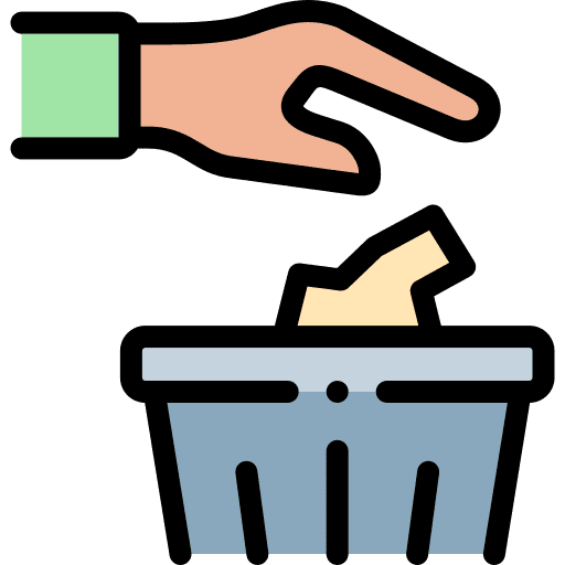 Garbage littering throw furniture and household icon