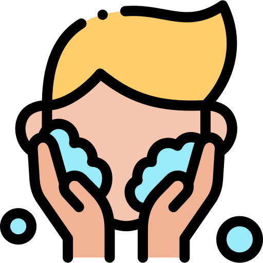Wash face hygiene gestures wash icon