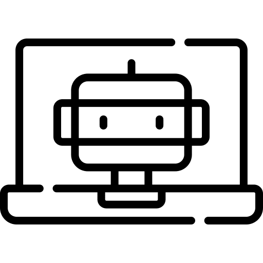 Chatbot robot chat option communications icon Chatbot robot chat option communications icon