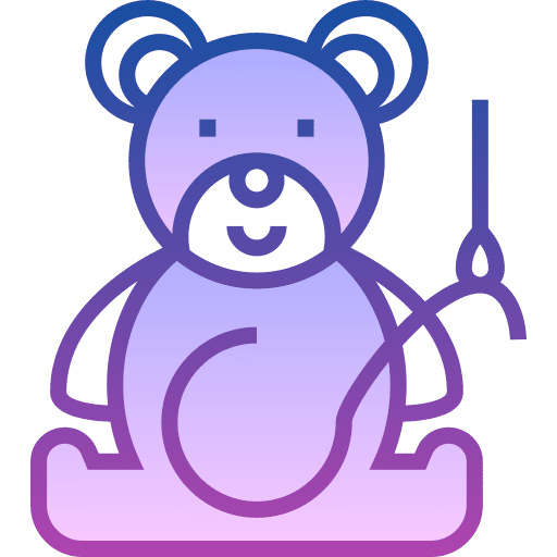 Teddy making thread puppet icon Teddy making thread puppet icon
