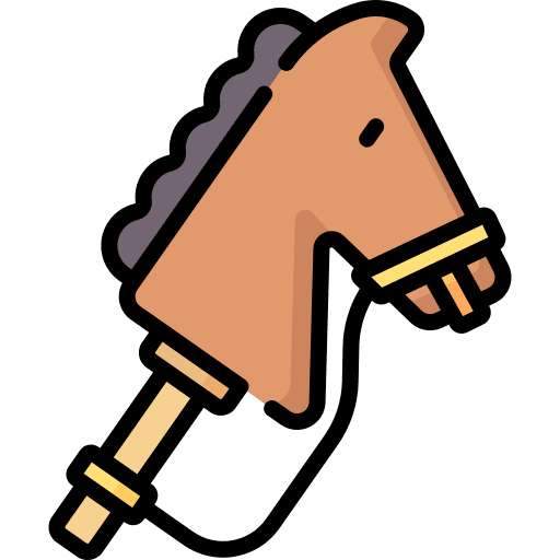 Horse childhood kid toy icon