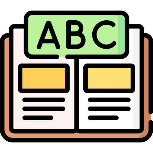 Learning book grammar school icon