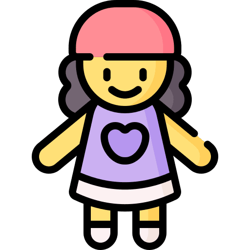 Doll play toy kid and baby icon Doll play toy kid and baby icon