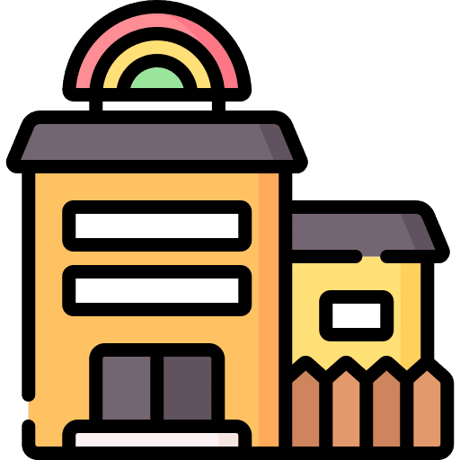 Kindergarten school building children icon Kindergarten school building children icon
