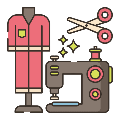 Workshop sewing machine fashion hobbies and free time icon