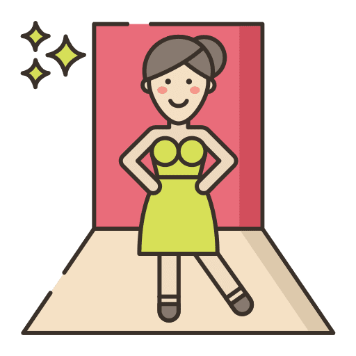 Catwalk show woman garment icon