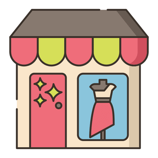 Retail store shop clothing dress icon