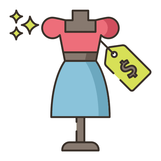 Cost commerce and shopping fashion dress icon