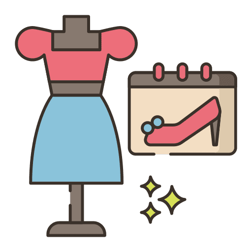 Fashion week date time and date schedule icon