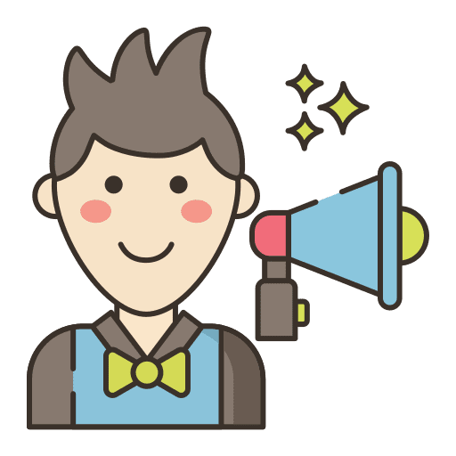 Influencer male announcement influencer icon