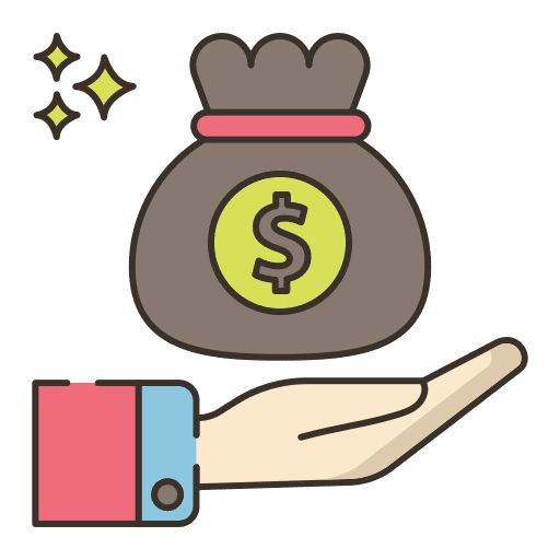 Funds profit funds hand icon