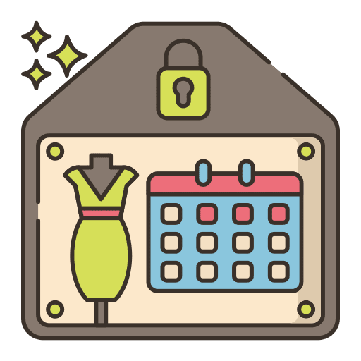 Event calendar private padlock icon