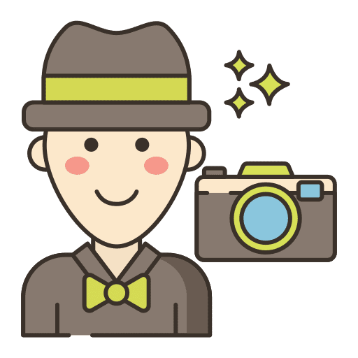 Photographer photo camera male journalist icon