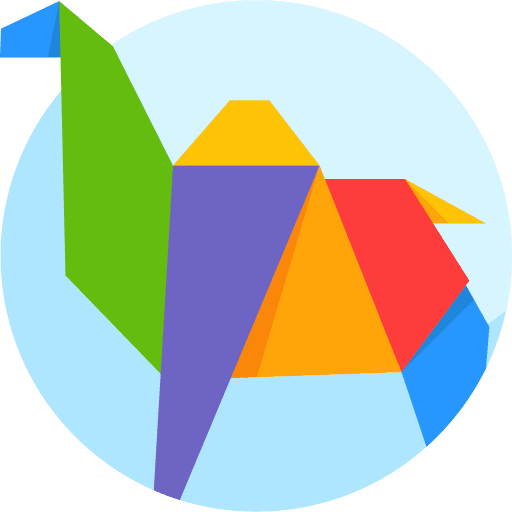 Camel origami fold art and design icon
