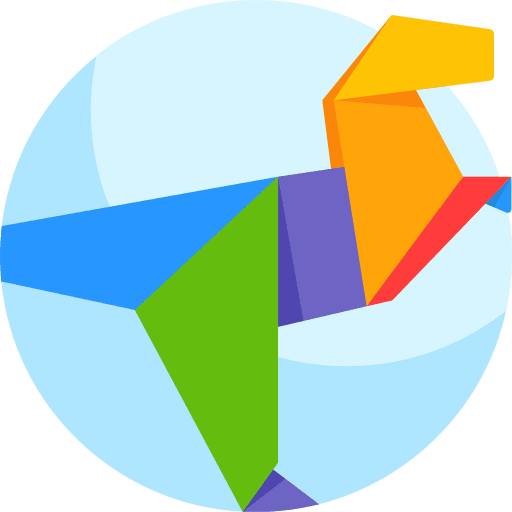 Dinosaur paper fold dinosaur icon