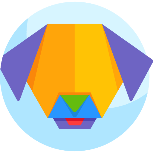 Dog animal craft paper icon Dog animal craft paper icon
