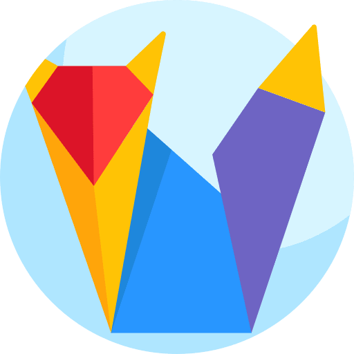 Fox animal origami art icon Fox animal origami art icon