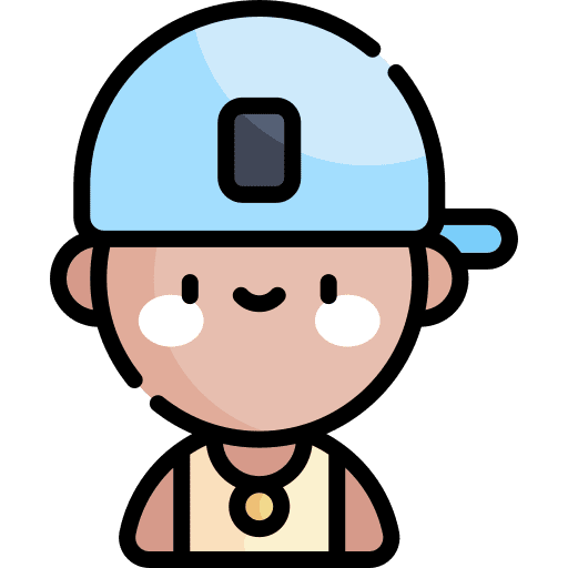 Teenager user profile cap icon