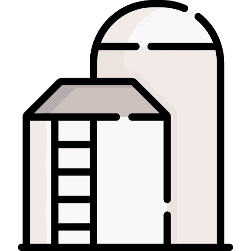 Silo warehouse agriculture farming and gardening icon