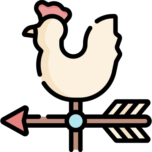 Weather vane weathercock farming and gardening wind direction icon Weather vane weathercock farming and gardening wind direction icon