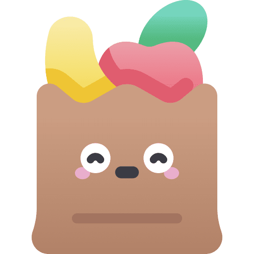 Grocery bag food and restaurant grocery bag vegetables icon