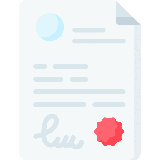 Assignment letter files and folders signature icon
