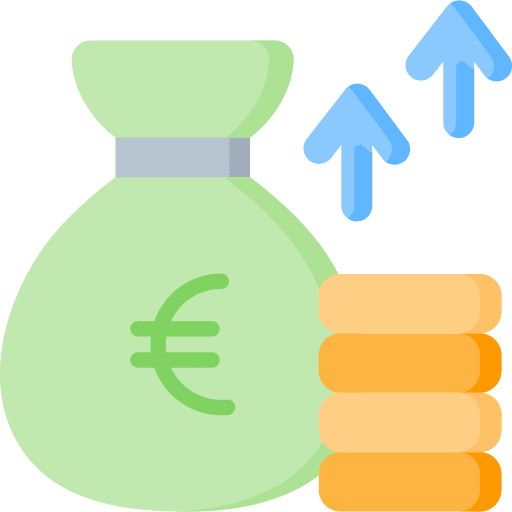 Income dollar business and finance income icon