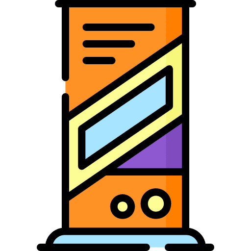 Roll up advertising standee add icon