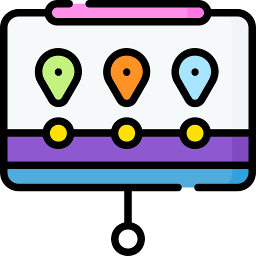 Presentation planning report timeline icon Presentation planning report timeline icon