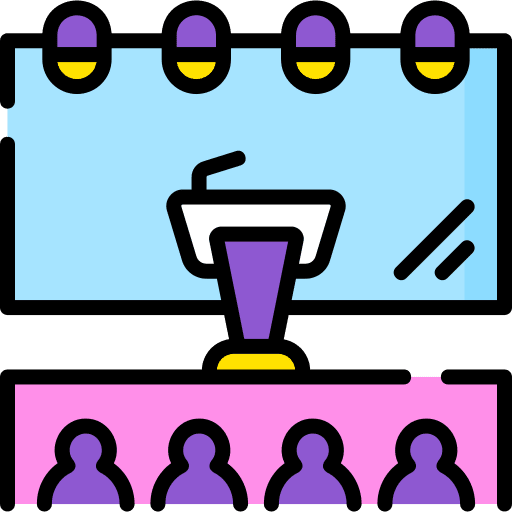 Presentation press conference podium education icon Presentation press conference podium education icon