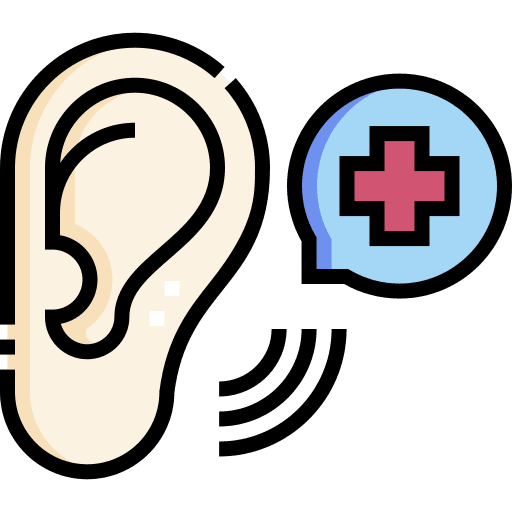 Ear medical checkup doctor virus icon