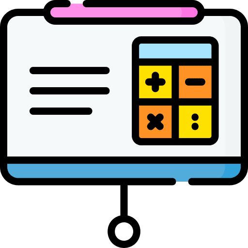 Presentation calculator education presentation icon Presentation calculator education presentation icon