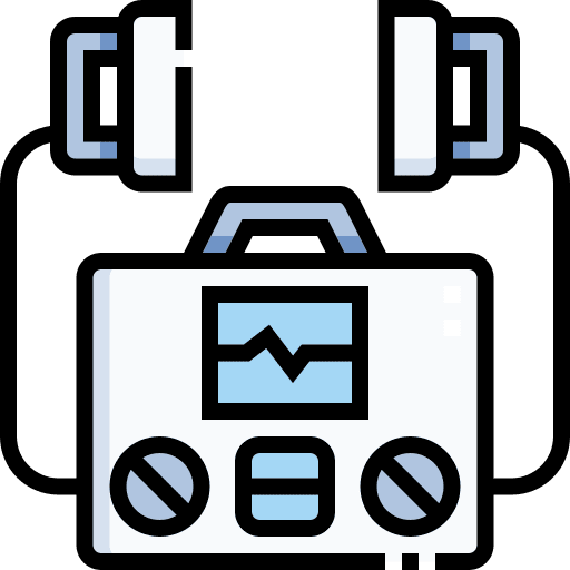 Defribillator emergency kit health care defribillator icon Defribillator emergency kit health care defribillator icon
