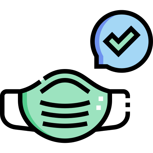 Face mask healthcare and medical check face mask icon Face mask healthcare and medical check face mask icon