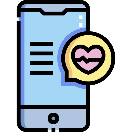 Mobile phone heart mobile phone smartphone icon Mobile phone heart mobile phone smartphone icon