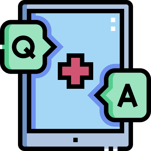 Question healthcare and medical medical assistance answer icon Question healthcare and medical medical assistance answer icon