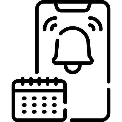 Notification bell time and date date alert icon Notification bell time and date date alert icon
