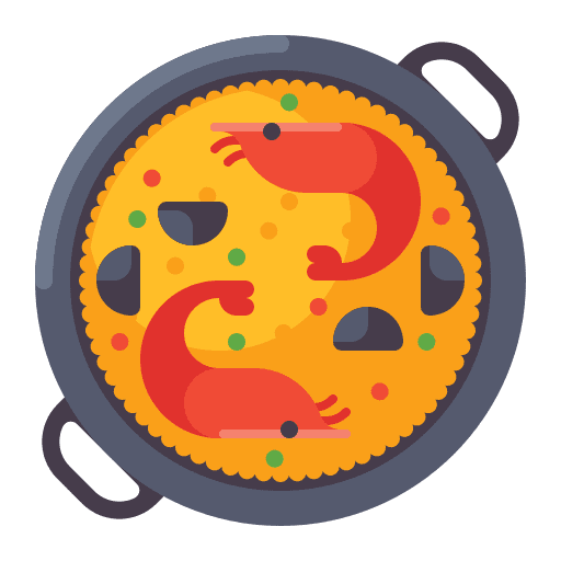 Paella traditional paella healthy food icon