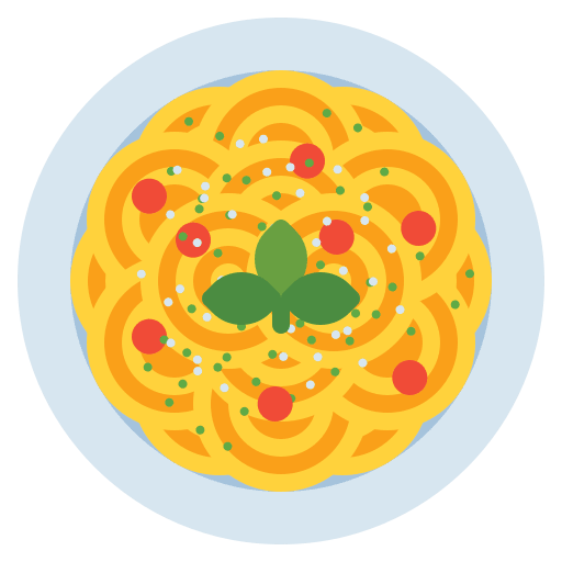 Pasta carbonara fork cuisine icon