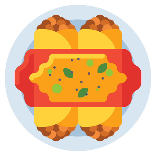 Enchilada food and restaurant dish nutrition icon